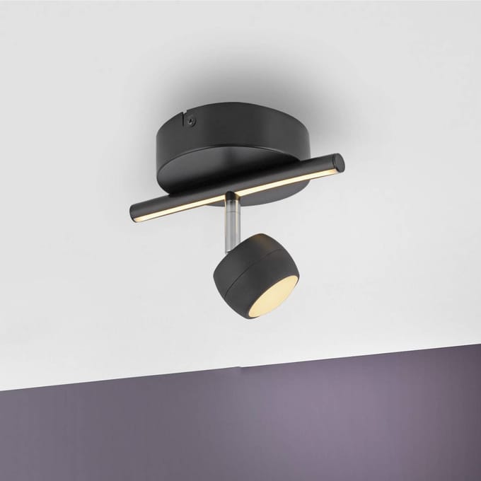 JUST LIGHT. GmbH JUST LIGHT. LED plafondspot Jarik, 1-lamp, zwart, 3.000 K