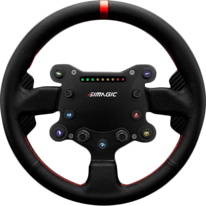 Simagic gt sport stuurwiel, schakelflippers, leer, qr50 inbegrepen