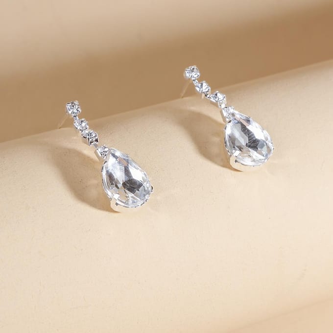 Bruidssieraad Set Bruiloft Bijpassende Oorbellen Ketting Sieraden Tweedelige Set