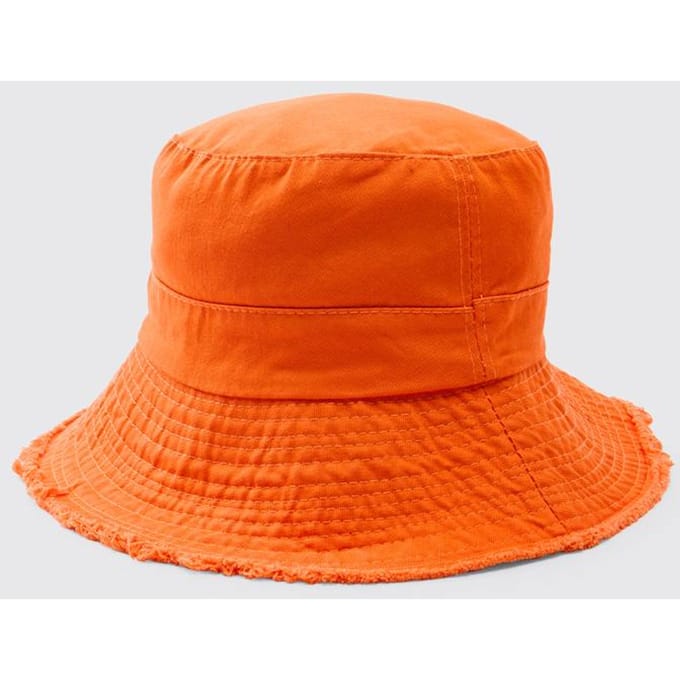 Bucket Hat With Drawstring | Orange
