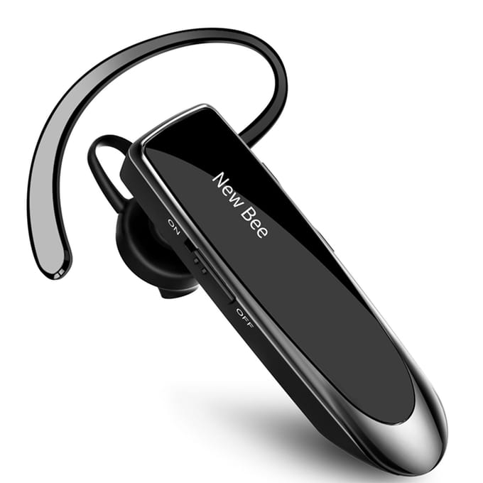 NIEUW BEE Enkele draadloze Bluetooth-headset Oortelefoon Ruisonderdrukkende microfoon Sporthoofdtelefoon Handsfree zwart