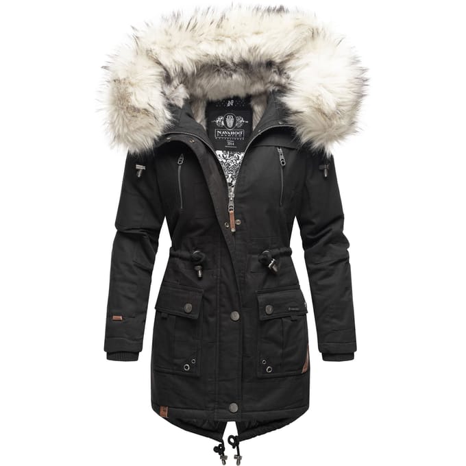 Navahoo Premium Dames Winterjas Honigfee – Warme Parka met Afneembare Kunstbontkraag