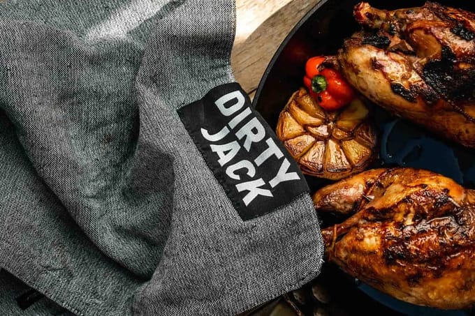 DIRTY JACK Kookdoek Charcoal Black label