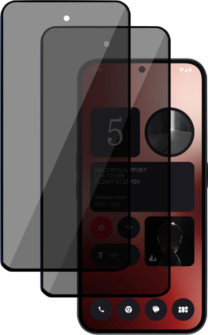 2x Privé Screenprotector geschikt voor Nothing Phone 2a / 2a Plus Screenprotector - Privacy Beschermglas - Privacy Proteqt+