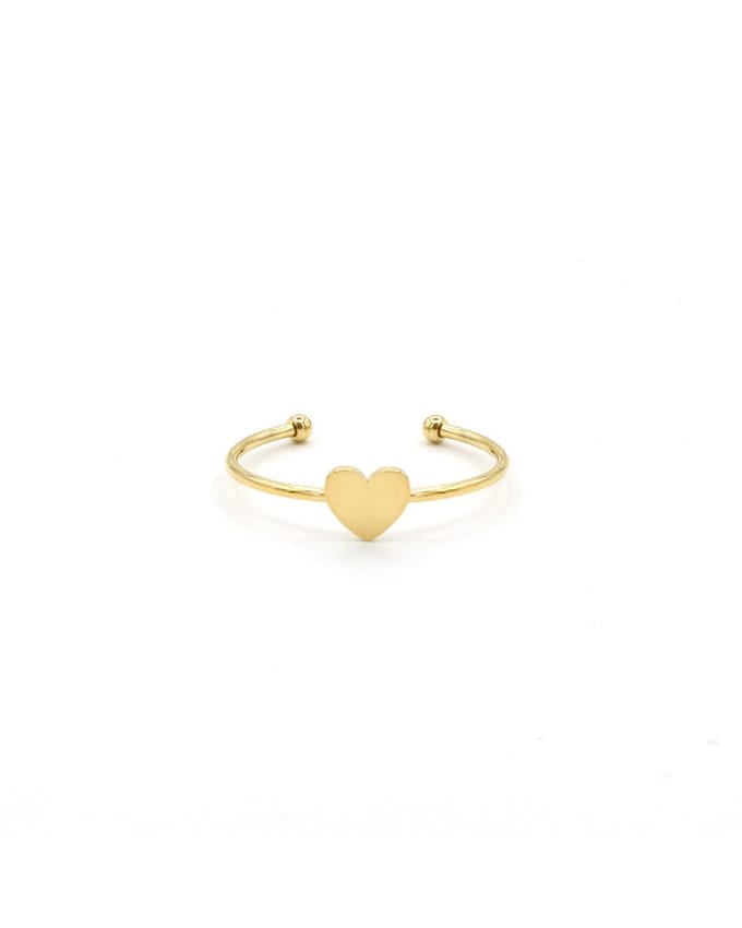 Mint15 Verstelbare ring klein hartje 'Little Heart' - Goudkleur RVS/Stainless Steel