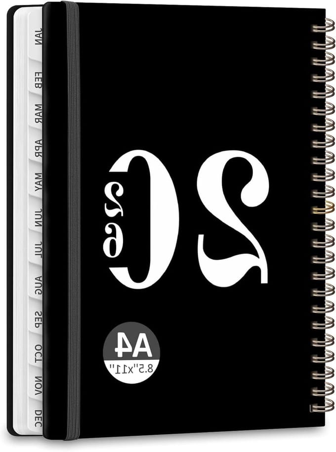 Planner 2026 - Agenda Boek - Dagelijkse Planning - Harde Kaft - Letterformaat - Zwart