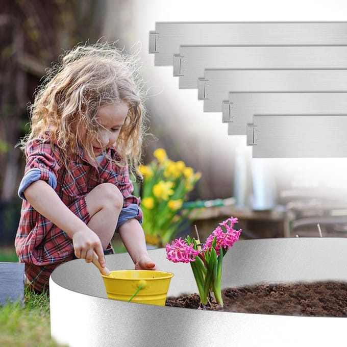 Gazonrand Metaal - Tuinrand Afscheiding - Tuin Ontwerp - Buigbaar Corrosiebestendig - 10 Meter - Grijs