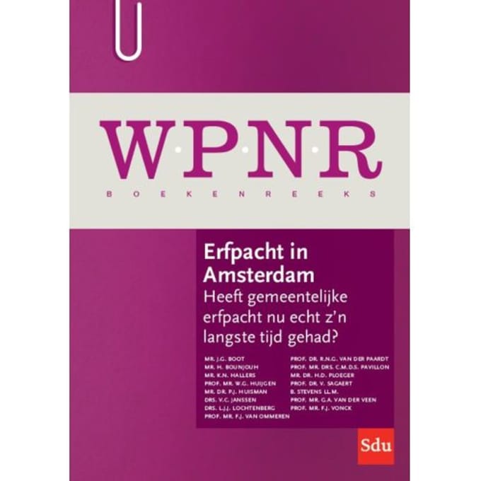 Erfpacht In Amsterdam - Wpnr Boekenreeks