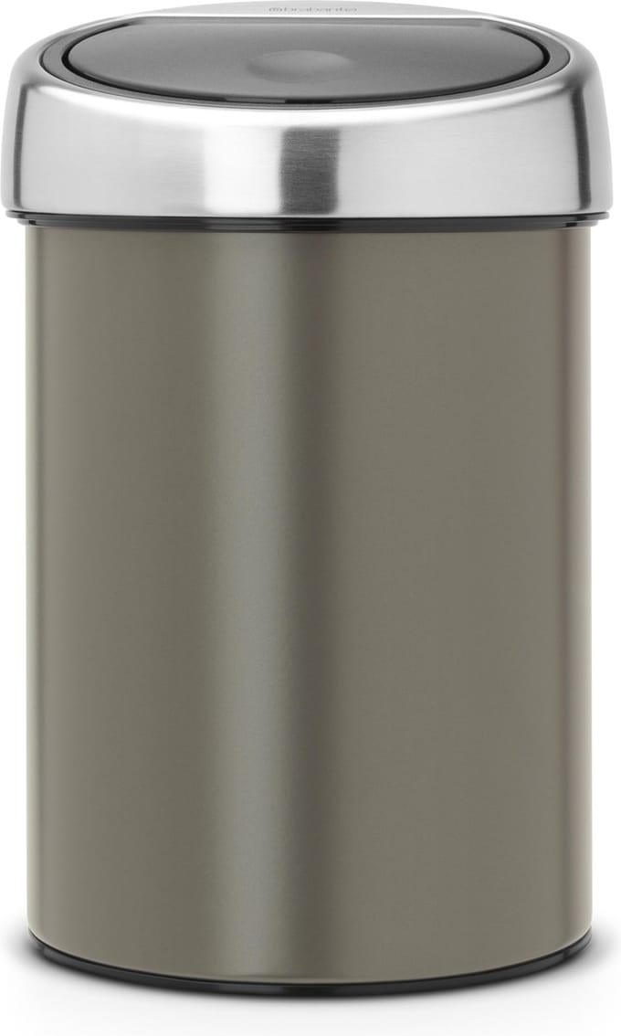 Brabantia Touch Bin Prullenbak - 3 liter - Badkamer - Platinum / Matt Steel deksel