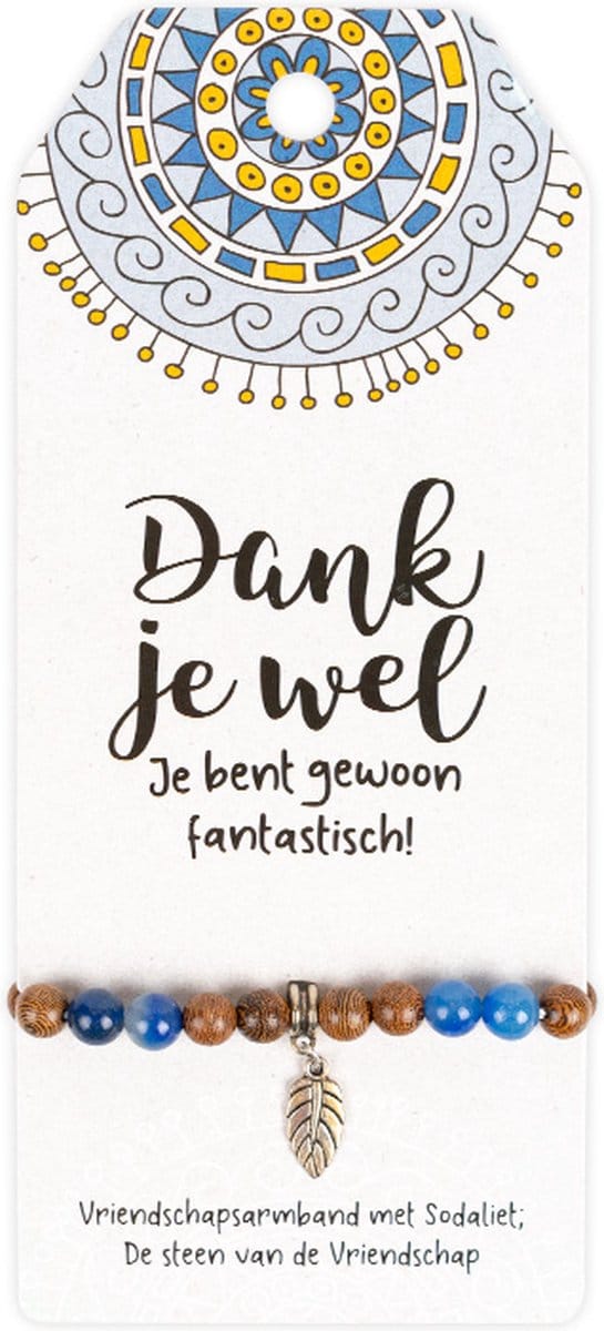 Vriendschapsarmband met sodaliet | Blauw | Dankjewel
