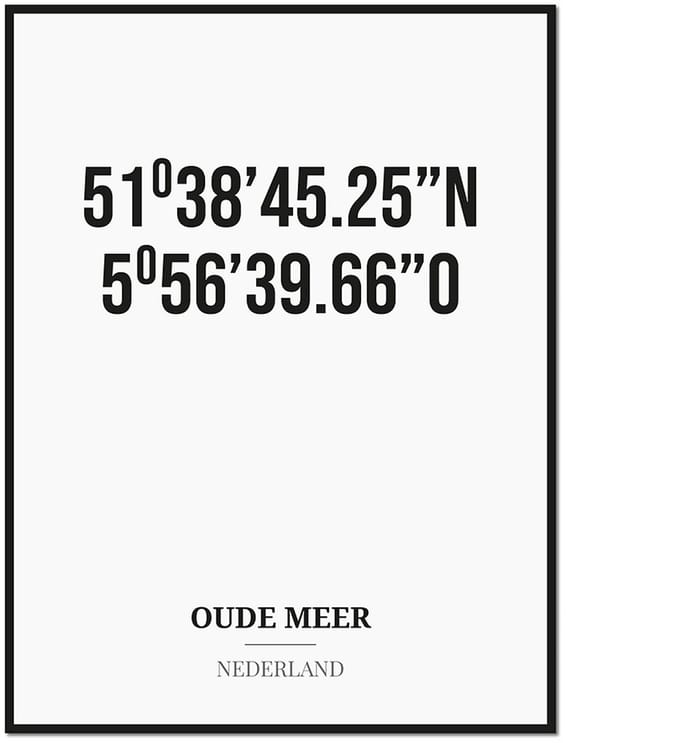 Poster/kaart OUDE MEER met coördinaten