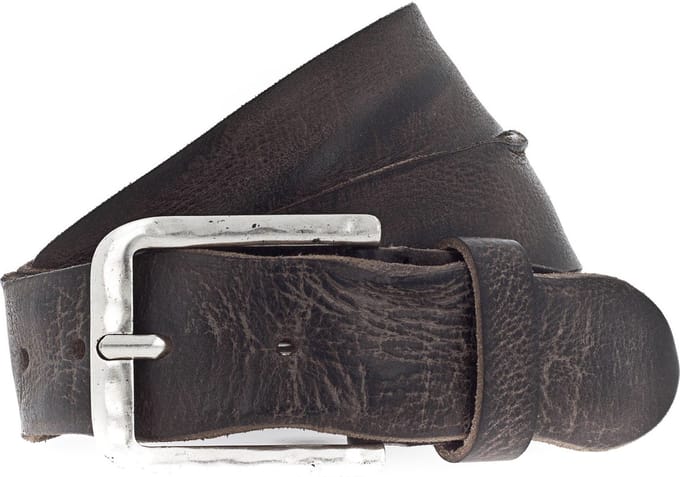 Vanzetti Leren Riem Denim Love 40mm Full Leather Belt W100 Dark Brown Bruine
