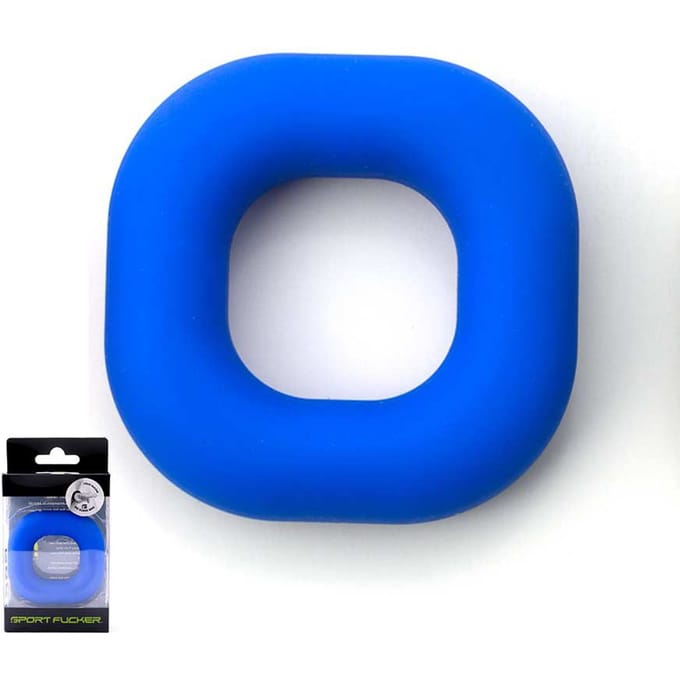 Sport Fucker - Big Boner - Elastische Cockring - Liquid Siliconen - Blauw