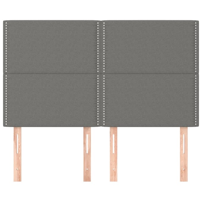vidaXL - Hoofdbord - donkergrijs - 144x5x118/128 - cm - Stof
