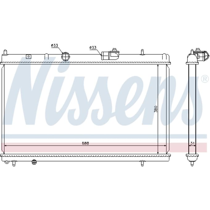 Radiator, motorkoeling NISSENS 636013