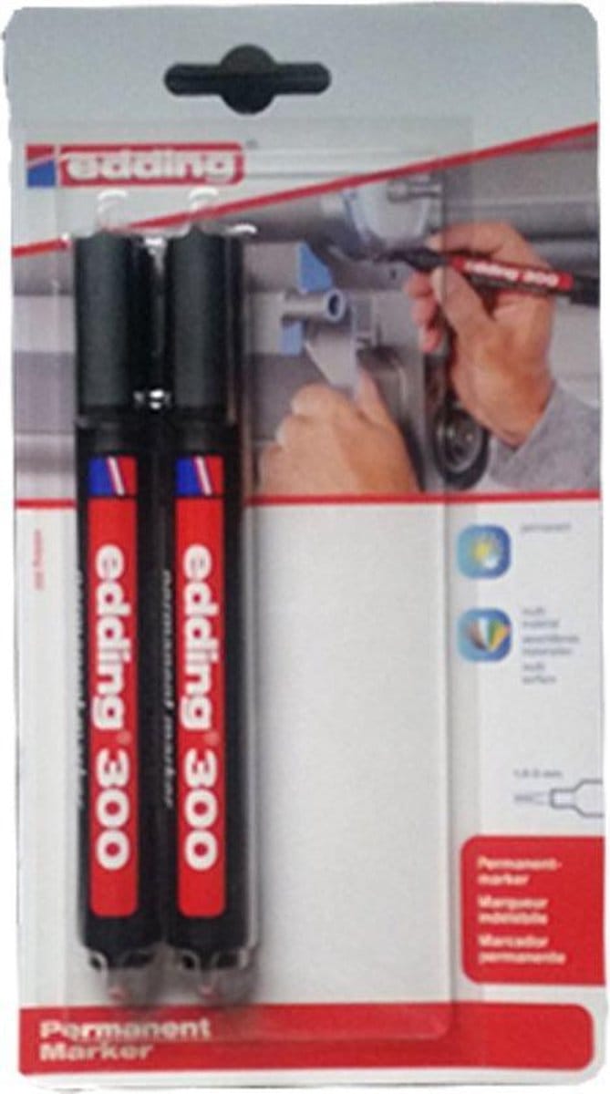 Edding 300 permanent marker 2 stuks zwart