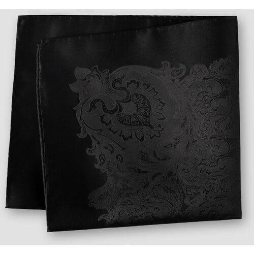 Eton Pochet Silk Woven Paisley Zwart / male