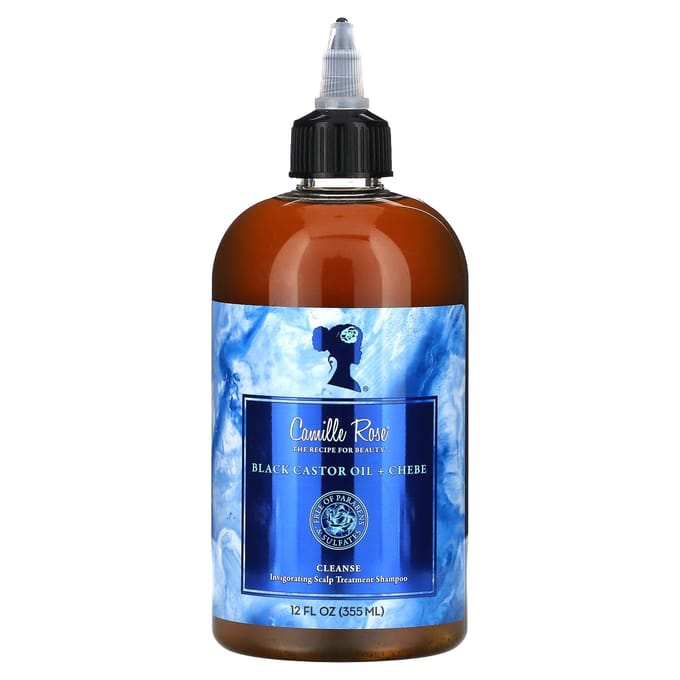 Camille Rose, Invigorating Scalp Treatment Shampoo, Black Castor Oil + Chebe, 12 fl oz (355 ml) brown