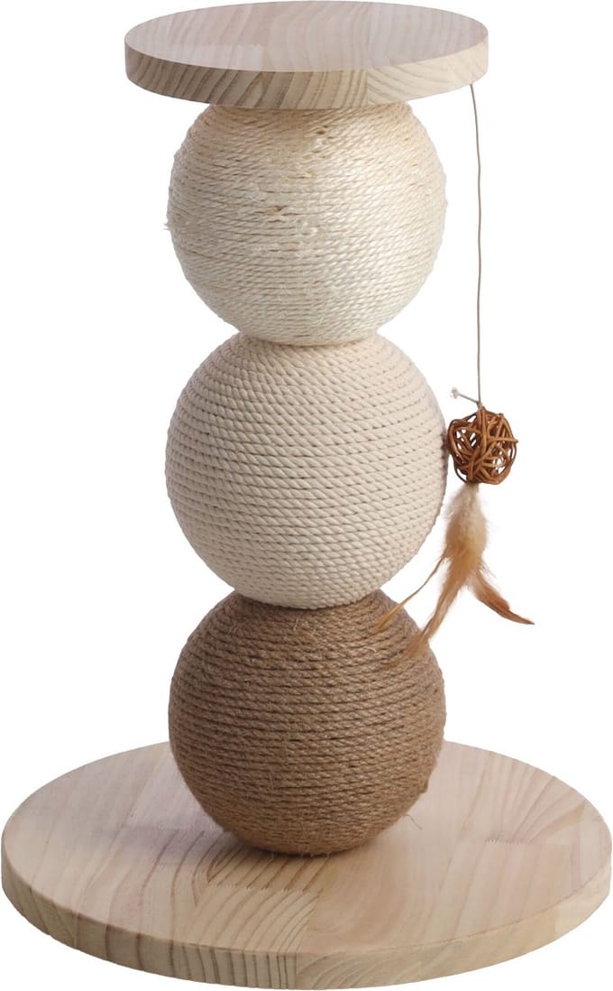 Flamingo - krabpaal Snowie - Beige - 34 x 34 x 47 cm - krabspeelgoed -
