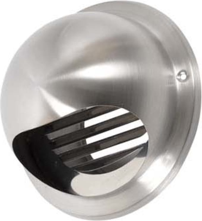 Plieger Bol Buitenrooster - ø100 mm - RVS