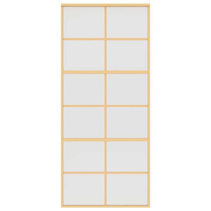 vidaXL - Schuifdeur - 90x205 - cm - mat - ESG-glas - en - aluminium - goudkleurig