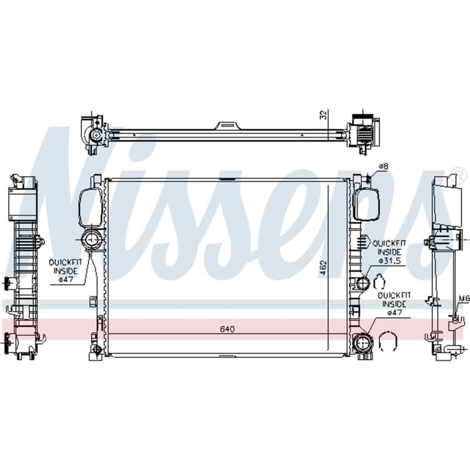 Radiator, motorkoeling NISSENS 627025