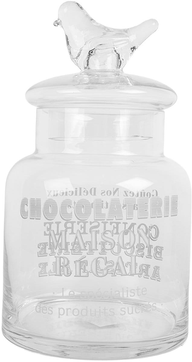 Clayre & Eef Voorraadpot Ø 13x23 cm Transparant Glas