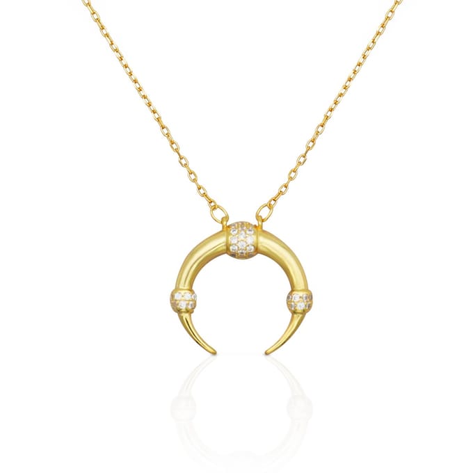 Schitterende 14K Gold Plated Zilveren Halsketting met Maan