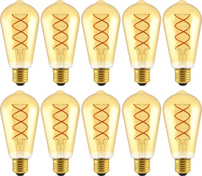 Proventa RETRO LED Lampen E27 voor buiten & binnen - ST64 Edison - Warm wit - 250 lm - 10 stuks - Filament lamp