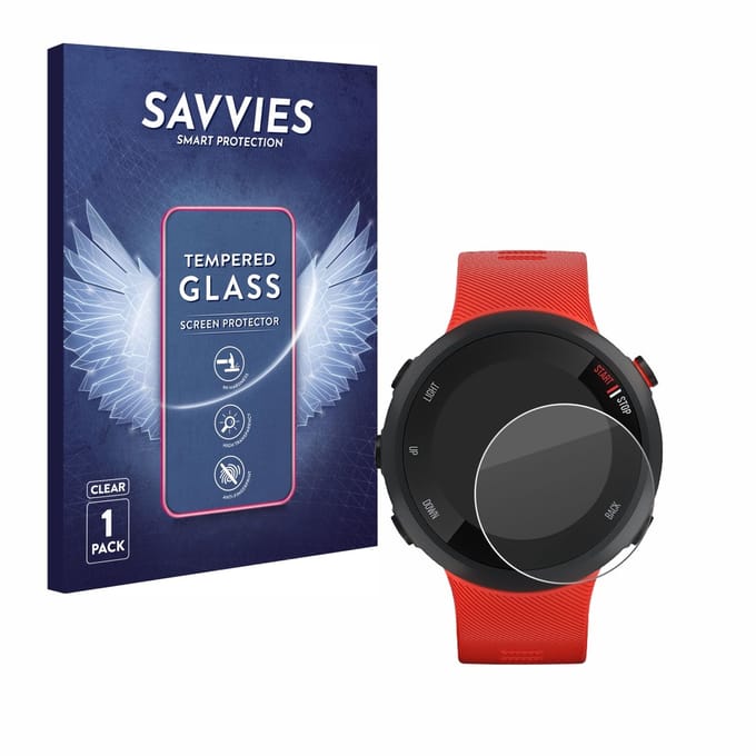 Savvies - Glas Screenprotector voor Garmin Forerunner 45 - Gehard Beschermglas 9H