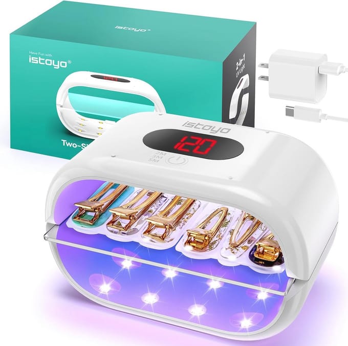 SnelShoppen - Double Sided UV Resin Light met Digitale Display - UV Lamp voor Hars Uitharden, 2m, 3m, 5m Instellingen, Split Gebruikbaar, Ideaal voor
