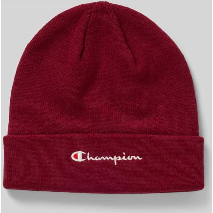 Beanie met brede omslag en logostitching