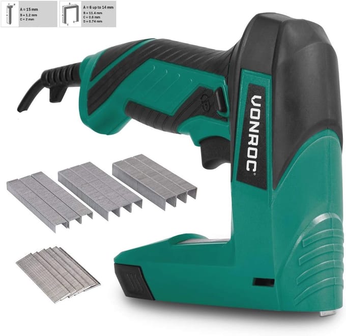 Elektrische Tacker Set met 900 Nieten en 300 Spijkers - Perfect voor Klusprojecten
