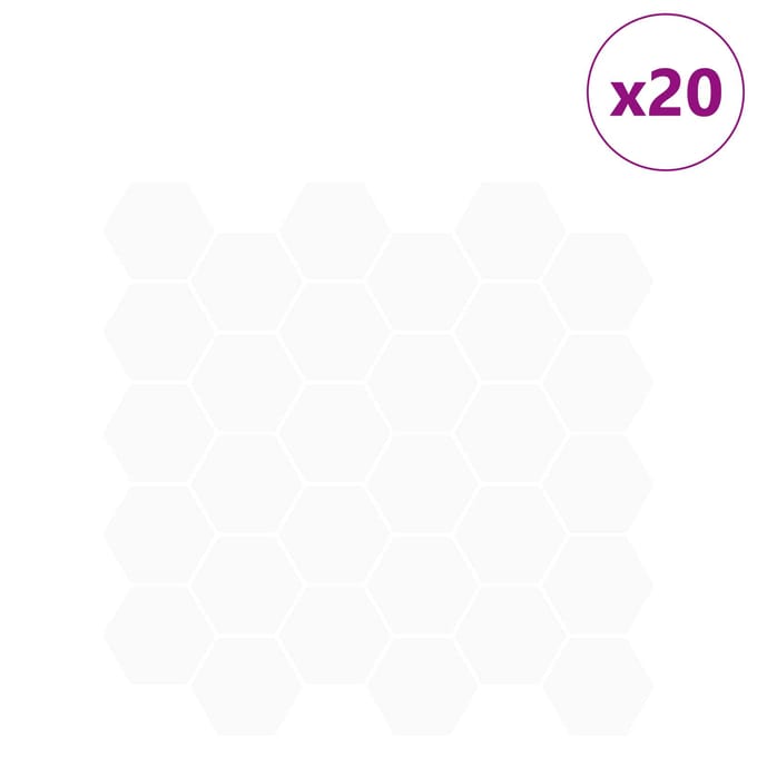vidaXL - Hexagon - Tegel - 20 - st - Wit - 30 - x - 30 - cm - Polyurethaan - en - PET