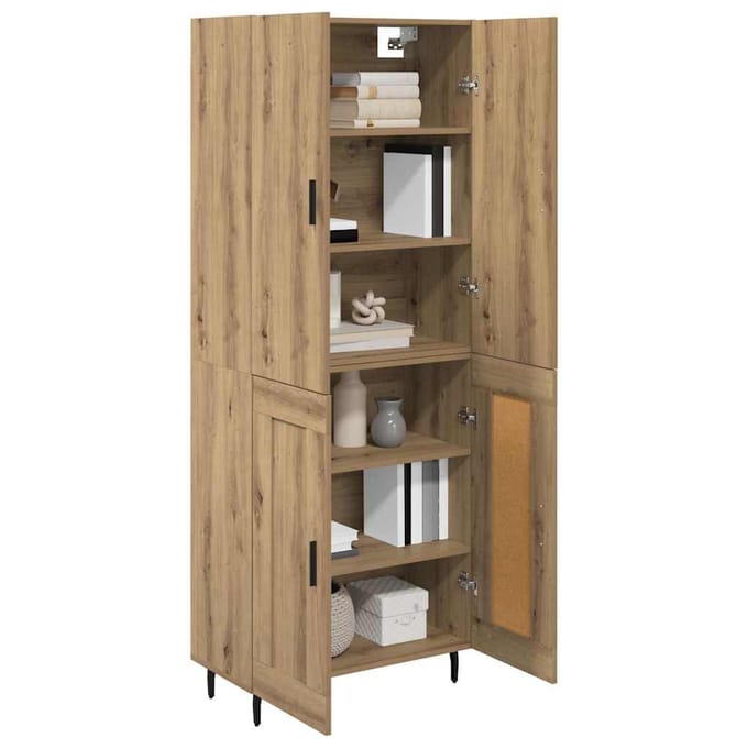 vidaXL - Highboard - 2 - st - Artisan - Eiken - 69,5 - x - 34 - x - 180 - cm - Bewerkt - hout
