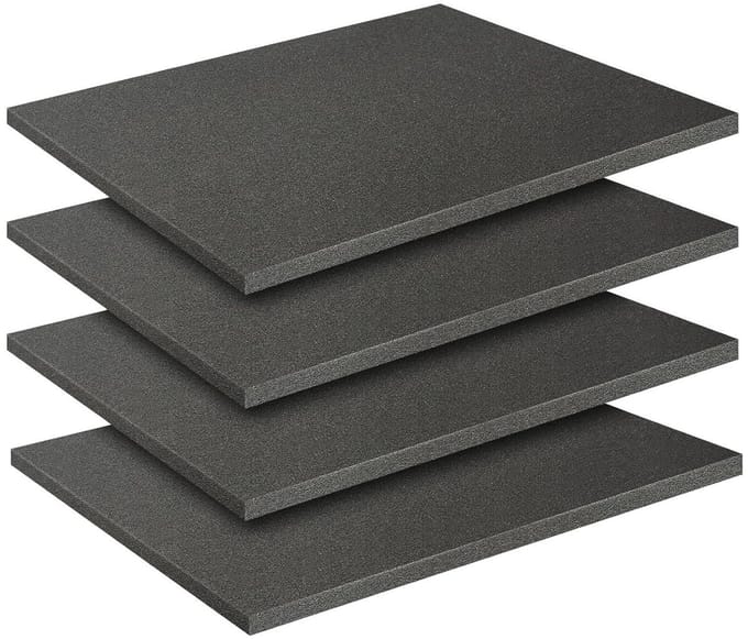 Set van 4 Polyurethaan Schuim Inserts 40 x 30 x 1 cm voor Camera, Tablet en Miniaturen Opslag