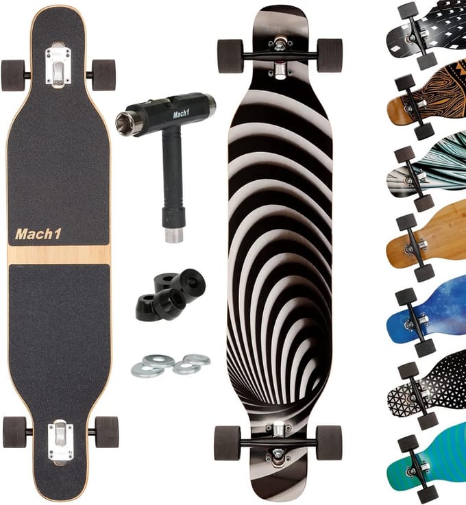 Compleet Longboard Drop Through Cruiser met Keramische Lagers - 106 cm Bamboe Maple