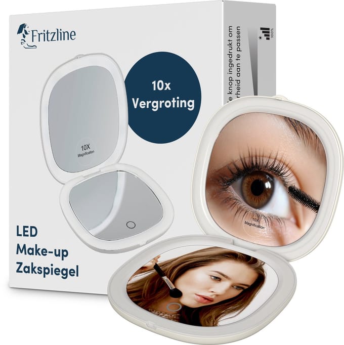 Fritzline Make up spiegel met verlichting - 1x en 10x vergroting