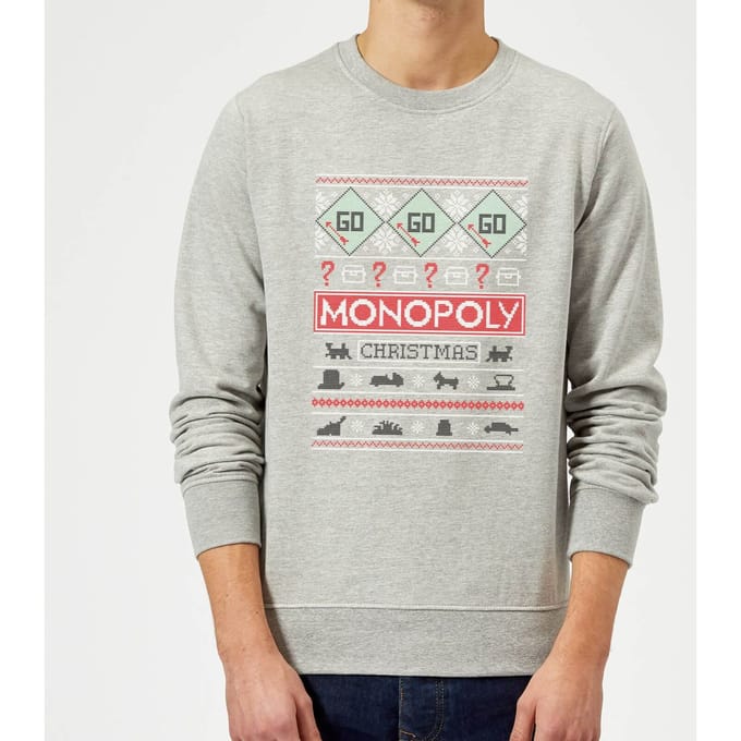 Monopoly Christmas Sweatshirt - Grey - L