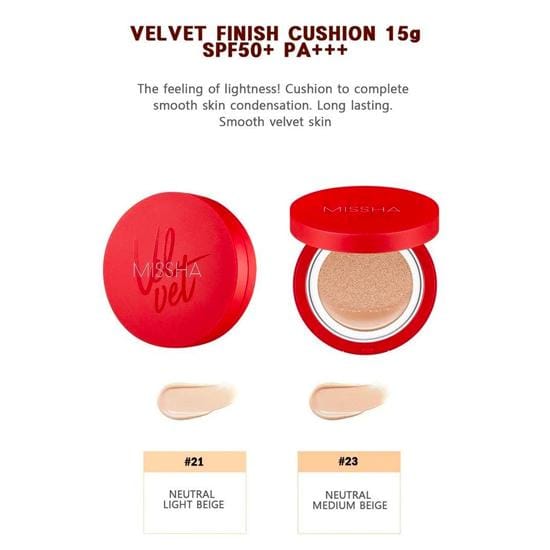 MISSHA Finition Velours BB Coussin 15g SPF50+ PA+++ (2 Options) #No.21 beige