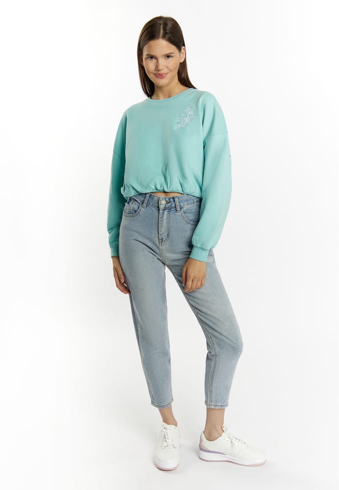 Mymo Cropped sweatshirt Dames aqua