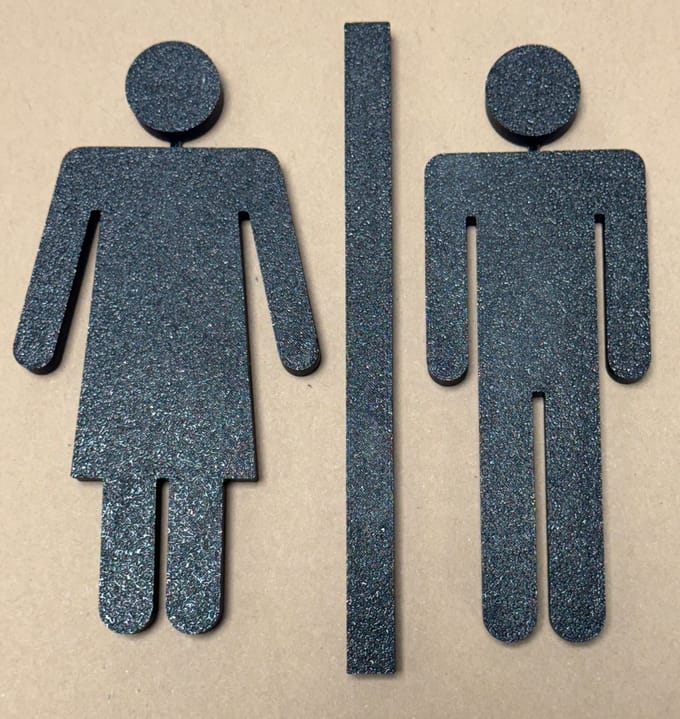 15 cm hoog | Deurbordje toilet Man en Vrouw | Bio plastic