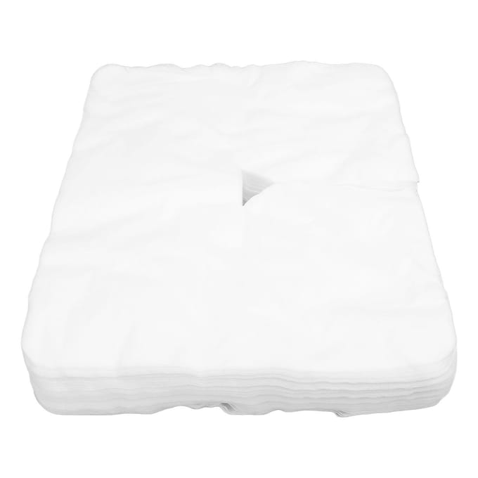 100 stuks Wegwerp Gezichtskussenhoezen Massage Gezichtskussenhoes Massage Hoofdsteunhoezen voor SPA white