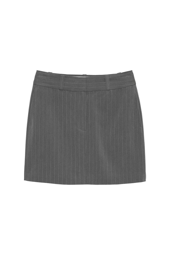 Catwalk Junkie Short Pinstripe Skirt Grey Melange Maat: 34 | Mini Rokken Outlet | Dames | Grijs