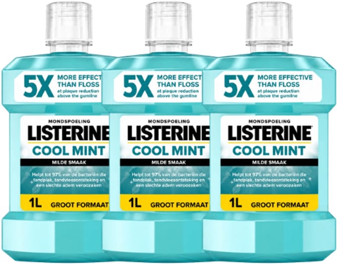 Listerine Cool Mint Mild Mondwater - 3 x 1000 ml