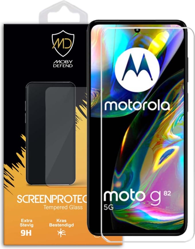 MobyDefend Screenprotector - Geschikt voor Motorola Moto G82 - Case-Friendly Screensaver - Gehard Glas