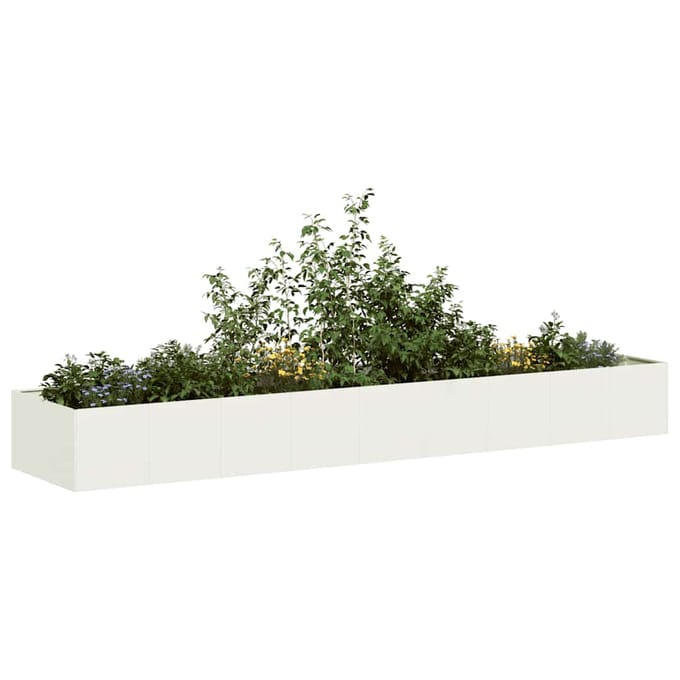 vidaXL - Plantenbak - 360x80x40 - cm - staal - wit