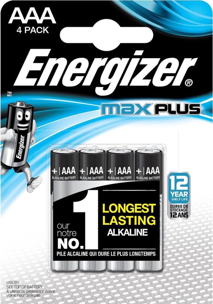 Energizer Max Plus - AAA Batterij - 4 stuks