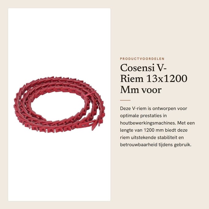 Dailygoods - V-Riem 13x1200 Mm voor Houtbewerkingsmachines