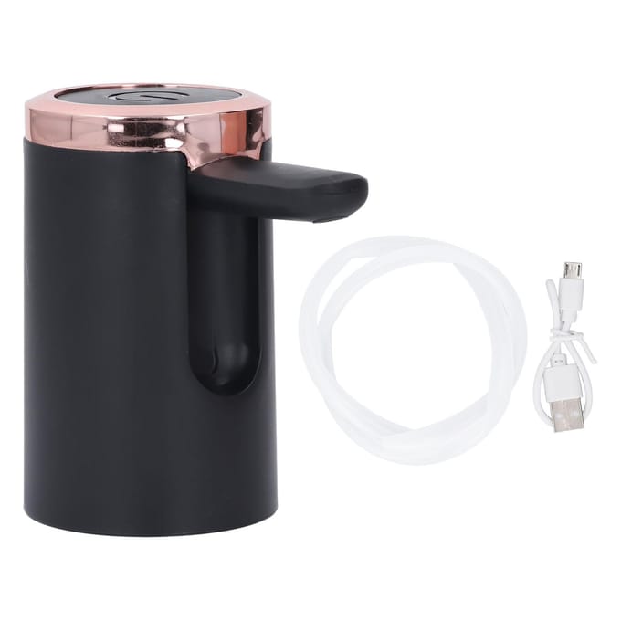 Waterfles Dispenser Opvouwbaar Automatisch Draagbaar Elektrische Drinkwaterpomp voor Huis Camping Black Plating gray